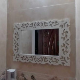 آینه کنسول طرح شمشاد رنگ سفید سایز بزرگ جنس پی وی سی ( قابل شستشو و ضد آب )