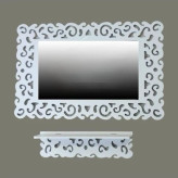 آینه کنسول مدل ماهور رنگ سفید سایز بزرگ جنس پی وی سی ( قابل شستشو و ضد آب )