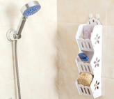 شلف دیواری سه طبقه حمام سایز کوچک جنس PVC ( پی وی سی )