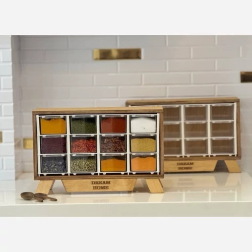 جا ادویه چوبی 12 کشو