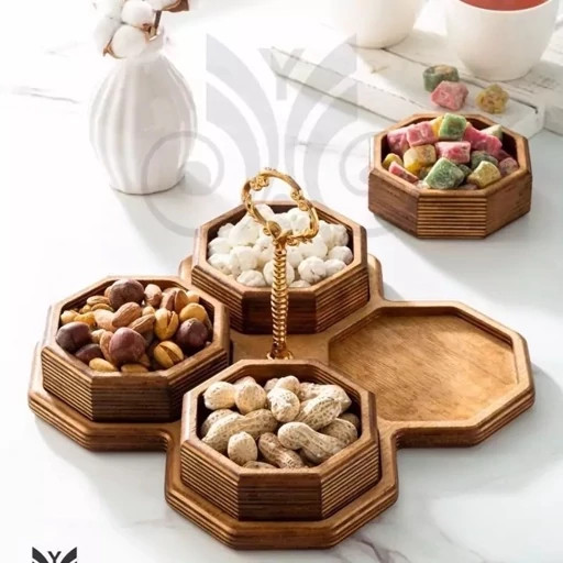 اردو خوری چوبی 4 خانه مدل هشت ضلعی ضد آب