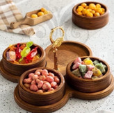 اردو خوری چوبی 4 خانه مدل گرد ضد آب