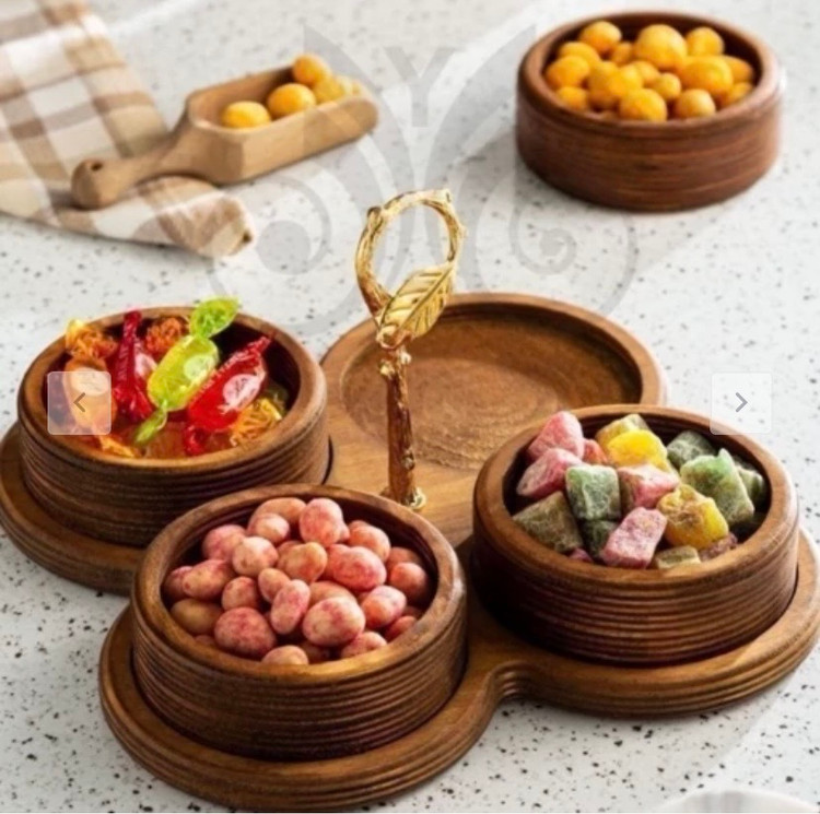 اردو خوری چوبی 4 خانه مدل گرد ضد آب